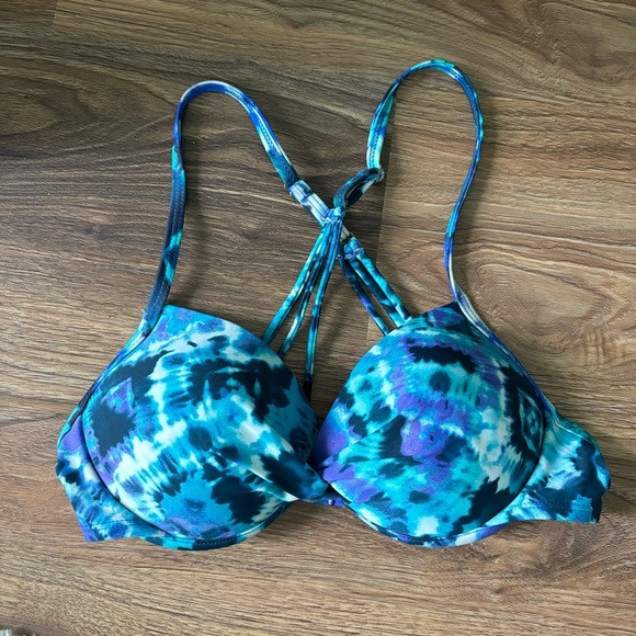 California Waves Blue Bikini Top Size Small - Picture 1 of 5